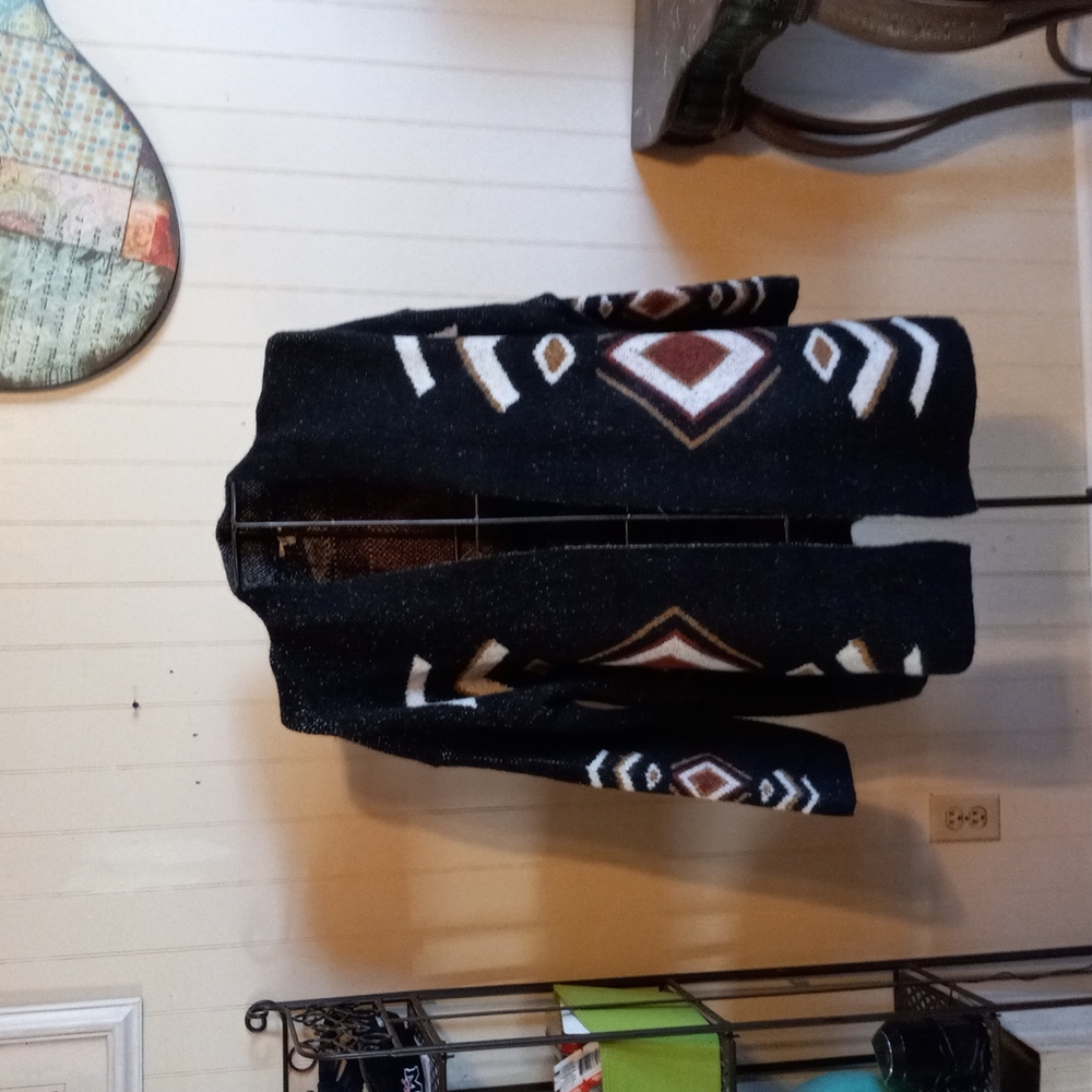 Native design sweater coat